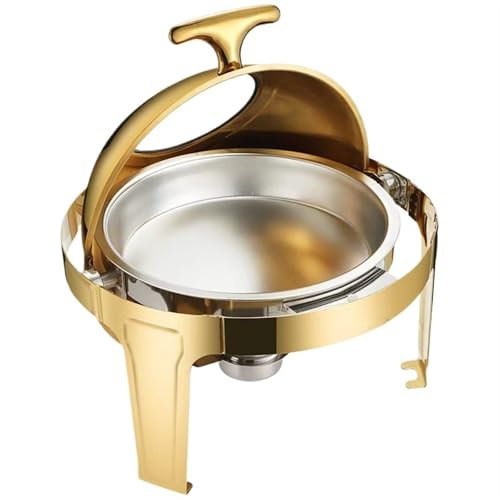 Ayztantine Set Buffet scaldavivande Attrezzatura for Catering for Feste Set for Buffet Scaldavivande Rotondo con Coperchio a Rullo Chafing Dishes(721ks Round)