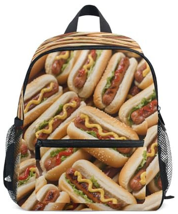 Hot Dog Bread Food mini sling backpack for kids chest strap book bags with name tag for boy mochilas escolares para ni?os de 3 a?os
