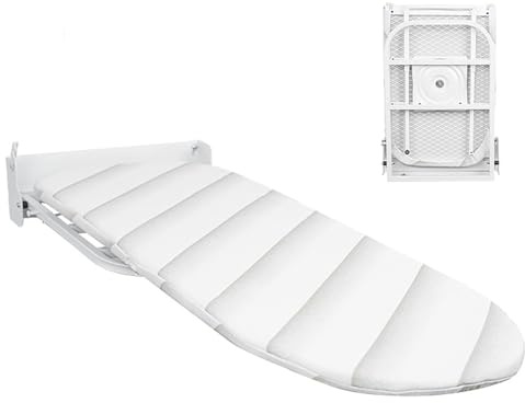 Tabla de Planchar de Pared Giratoria 180°, Mesa de Planchar Plegable con Funda de Algodón Extraíble y Lavable para Lavandería Doméstica, 33x99cm