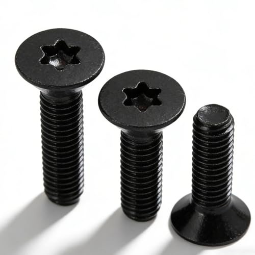 KINDOYO Senkkopfschrauben Schwarz M4 x 16mm - 10 Stück Senkkopfschrauben Torx Edelstahl 304, Senkkopf Schraube mit TX Maschinenschrauben Flachkopfschrauben für Maschinen, Möbel