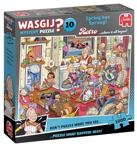 Wasgij Retro Mystery 10, Spring has Sprung, 1000 Piece Adults Jigsaw Puzzle | Challenging, Brainteasing, Funny 1000 Pc Adult Puzzle - Large FSC Certified Jigsaw - Birthday & Christmas Gift - 68 x 49 cm