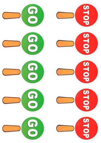 10 cartelli reversibili Stop and Go portatili a doppia faccia per parcheggiare stop and go segno, palmare su entrambi i lati