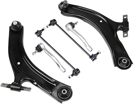 Front Lower Wishbone Suspension Arm with Links, Rods End Fit For Nissan Qashqai J10 1.5 dCi 1.6 dCi 2.0 dCi FWD 2007-2015, Comes with Bushings, Ball Joints Installed Control Arms 54668-1AA0A