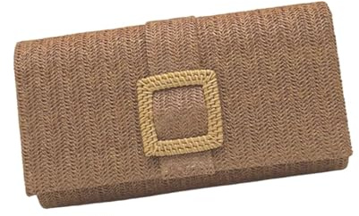 Bolso cruzado a juego para mujer, bolso de mano, de paja, para playa, a la moda, tejido a mano, bolso cruzado para mujer, Brown
