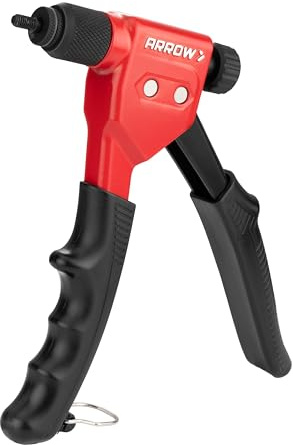 Arrow Pince Ecrou à Rivet RNT1 coffret | avec 75 écrous à riveter en aluminium et forets HSS, pince à insert fileté avec mandrin fileté M4/M5/M6