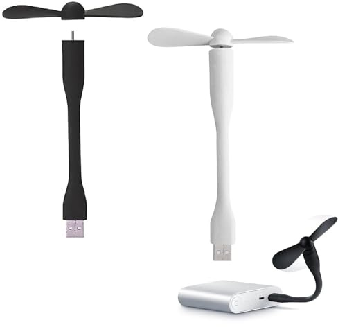 Mini Ventilateur USB,Petit Ventilateur,2 Pcs Flexible Power Bank Ventilateur,Ventilateurs USB,Ventilateur USB Portable,USB Petit Ventilateur,Portable Ventilateurs,Ventilateur Refroidissement Flexible