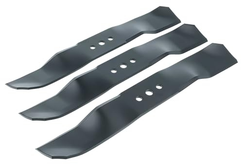 vhbw 3x Lames compatible avec Husqvarna Rider R214 T 2016, R213 C 2018 tondeuse - Lames de rechange, noir, acier revêtu
