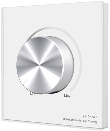 Pannello Rotary DALI WiFi Master, Bianco con Manopola, App Tuya Smart Life, RF 2.4GHz, Alimentazione Bus 16VDC o 24VDC, Vetro Temperato, Installazione Incasso Scatola 502 e 86X86mm