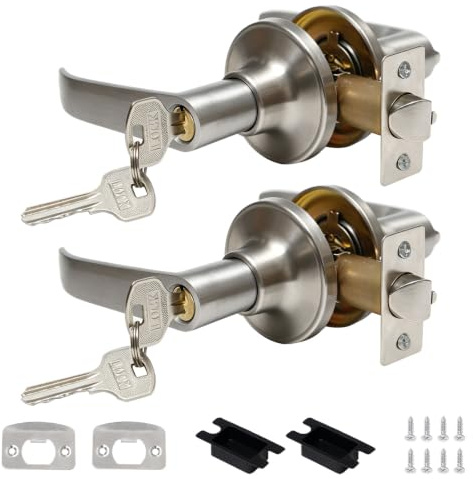 Sixfolo 2 Manija de Puerta Interior con Cerradura y Llave
