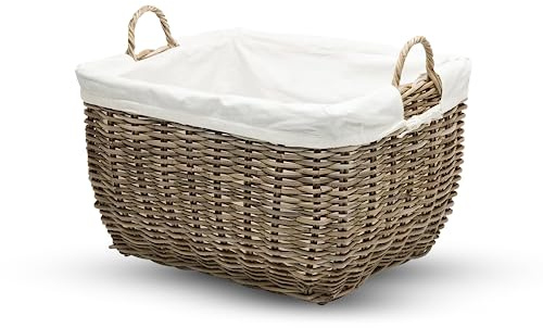 KOUBOO Rattan Rectangular Laundry Basket, Handmade, Removable Liner, Laundry Basket, Bathroom, Bedroom, Kids Room, Nursery, Home Essentials