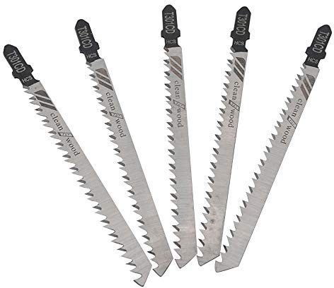 Hojas de sierra de calar MASO 5 piezas T301CD T-Shank Jig Saw Blade Universal Jig Blade Surtido para cortar metal madera PVC y más – Compatible con Bosch, Dewalt, Hitachi, Makita, Festool etc
