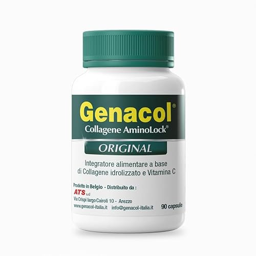 GENACOL Matrice di collagene pura al 100% con Vitamina C. 90 capsule 400mg. Integratore di collagene idrolizzato per la resistenza, la forza e la vitalità di cartilagini, legamenti e muscoli