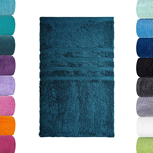 Lavea Toalla de sauna, 80 x 200 cm, serie de rizo Bali, certificado GOTS, 100% algodón orgánico, color verde pino