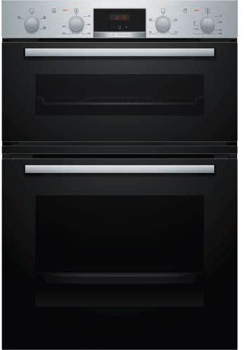 Bosch MHA133BR0B Serie 2 Built-in Double Oven with EcoClean Direct, 3D Hotair and LED display, Stainless steel