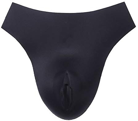 Freebily 4 Tipi di Mutande Intimo Ingrandisci Pene Pouch Pad Camel Toe Slip Modellante per Crossdresser Uomo Sexy String Tanga Perizoma Hiding Gaff Panty Transgender Nero B Taglia Unica