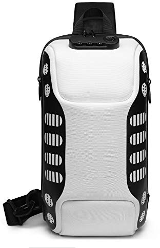 FANDARE Diebstahlsicherung Brusttasche Sling Rucksack Casual Daypacks mit USB für Herren Damen Schultertasche Umhängetasche für Outdoor Sport Wandern Radfahren Reisen Wasserdicht Polyester