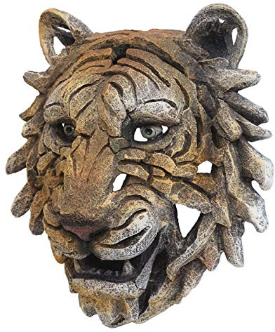 Mendler Deko Schädel HWC-H41 Outdoor - Tigerkopf 35cm | Wanddeko, Kopf, Trophäe, Polyresin, Indoor