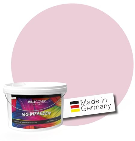 WALLCOVER hochwertige Wandfarbe für Innen | Pink Rosa | 5L für 40m² | Hochdeckende Innenfarbe Matt (Klasse 1) | Profi Qualität aus Deutschland