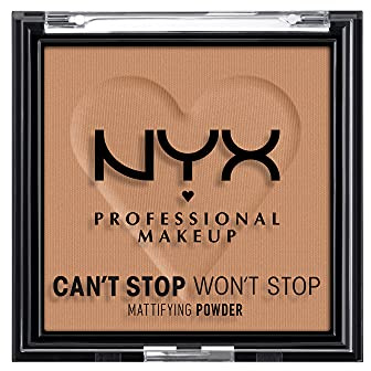 NYX Professional Makeup Can’t Stop Won’t Stop Mattifying Powder Caramel für einen mattierten Teint und reduzierten Glanz