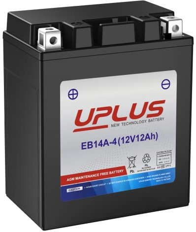 UPLUS ATV Battery YTX14AH-BS, EB14A-4 Scooter Snowmobile UTV Motorcycle Battery Maintenance Free - Sealed AGM Powersports Batteries Compatible with Yamaha Honda Suzuki Kawasaki Polaris