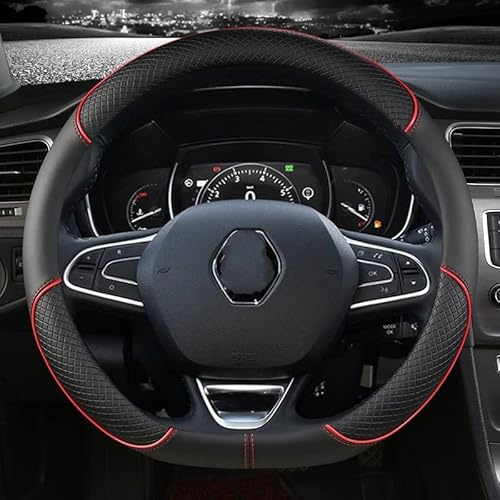 Copertura Volante Copertura Volante Dell'automobile Per Renault Per Scenic Per Clio Per Laguna 2 3 4 5 Per Kangoo Per Fluence Per Megane Coprivolanti (Colore : D shape red)