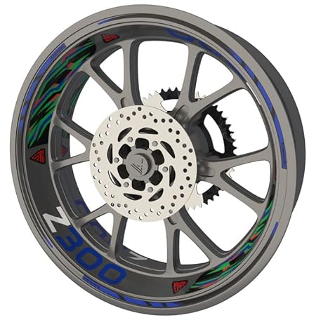 Felgenband für Motorrad Kawasaki Z300 Premium Qualität (Aufkleber für 2 Räder) (blau)