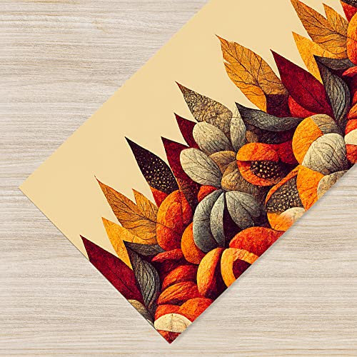 Il Gruppone Passione Casa Tappeto Cucina Antiscivolo Made in Italy Passatoia Antimacchia Multiuso Corridoio Soggiorno Lavabile in Lavatrice - Foglie Autunno - 50x100 cm