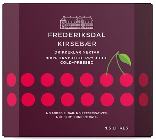 Frederiksdal Kirschsaft, 1,5L | 100% Natürlicher Kirsch Saft, Kaltgepresst Direktsaft, Aus dänischen Sauerkirschen, Hoher Antioxidantiengehalt