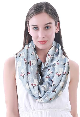 Lina & Lily Damen Loop Schal mit Weihnachts-Muster
