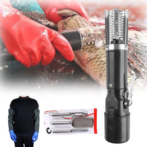 EEYZD Scales Removing Electric Fish Scale Scales Machine, Rechargeable Fish Scale Remover with Grater Manual Scaler, Anti-Scales Stainless Steel Scale Scraper Kitchen Tool for Commercial Fisherman