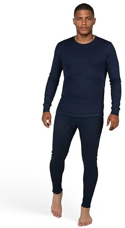 Herren Baumwoll Thermo Unterwäsche lang Winter Wäsche 2-teiliges Set lange Hose + Sweatshirt weich, wärmend und formstabil