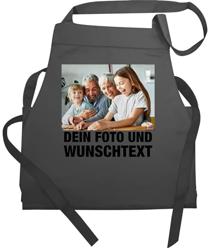 Geschenk mit Namen personalisiert by Shirtracer - Schürze - Erwachsene - Mit Foto I Eigenem Bild I Text I Name I Wunschtext
