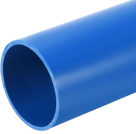 sourcing map Tuyau rond rigide en PVC - 57 x 63 x 350 mm (DI x DE x L) - Bleu - Résistant aux impacts - pour tuyaux d'eau, travaux manuels, manchon de câble