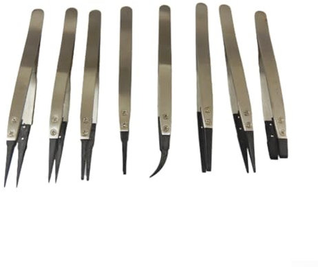 Carbon Fiber Tip Tweezers for High Temperature Operation, Clean Room, Soldering (ESD-00)