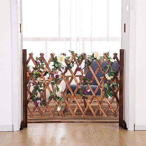 Garden Fencing, Wooden Dog Fence, Freestanding Telescopic Lattice Panels for Outside, Trellis for Climbing Plants Outdoor (One Color 70 * 120cm)