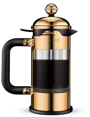 YUNYHAO French Press Kaffeemaschine, 350ml Mini-Handkaffee Und Tee Druckkanne, Edelstahlgehäuse, 304 Edelstahl-Filtersystem, Geeignet Für Camping-Reisen