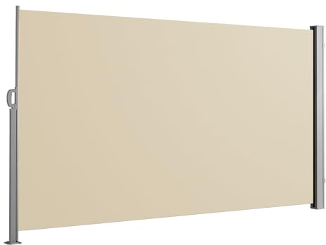 SVITA Seitenmarkise ausziehbar Sichtschutz Balkonmarkise Sichtschutz Sonnenschutz UV50+Terrasse 300x200cm Beige