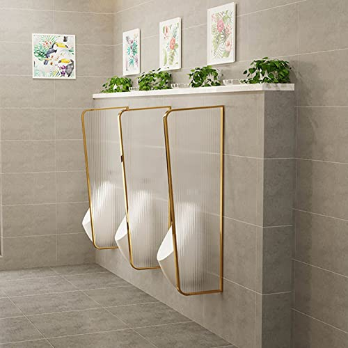 CHBGLNTY An der Wand montierter Sichtschutz für Männerurinale, Trennwand, Schutzwand, kommerzielle öffentliche Toiletten, Urinalwand, Toilettentrennwand (Gold, 3 Stück)