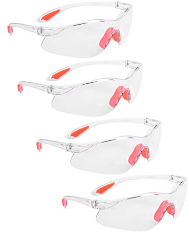 Happyyami Gafas De Seguridad Transparentes y Resistentes De Silicona Para Protección Ocular, 4 Piezas, Diseño Reforzado, Unisex, Ideales Para Trabajo, Laboratorio y Actividades Al Aire Libre