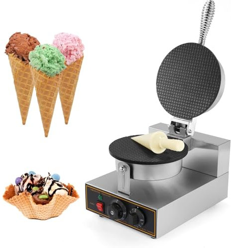 HYYKEJI Commercial Waffle Maker Machine, 1200W Non-Stick Ice Cream Cone Maker Machine, Temperature Ranges 50℃-300℃, Easy to Clean, for Restaurant Home Use