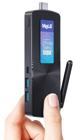 MeLE PCG02 fläktlös mini PC-stick Alder Lake N100 (upp till 3,4 GHz) 8 GB LPDDR4 128 GB ROM Micro stationär dator liten formfaktor PC med full funktion USB-C, 2.4G/5G WiFi, 4K HDMI för kontor