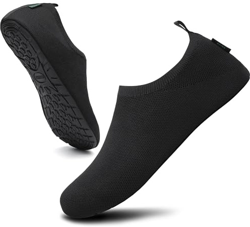 SAGUARO Unisex lätta halkfria tofflor utomhus andningsbara vattenskor, GR.36-47, Unisex svart, 44/45 EU