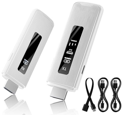 ICZI HDMI Wireless Trasmettitore e Ricevitore HDMI Senza Fili Doppia Banda 2.4/5GHz 164FT/50M con LED per Streaming Video Audio File da Laptop, PC a HDTV, Proiettore, Monitor