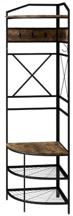 Vicco Garderobe Fyrk, Flurgarderobe, Schwarz/Eiche rustikal, 50 x 183 cm