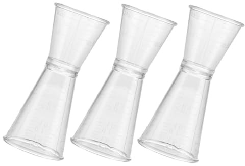 EXHUMKY Misurino da Cocktail Doppio in Plastica Riutilizzabile 60 Ml Scala Graduata per Bar e Feste Set da 3 Pezzi