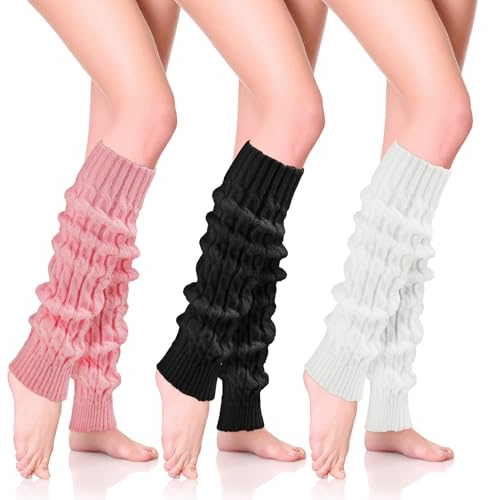 YUFFQOPC 3 Paar Stulpen Damen, Gestrickte Beinstulpen für Frauen Mädchen, Leg Warmers Beinwärmer Frauen Mädchen Winter Beinstulpen Damen Stricken Legwarmers für Winterwärmer