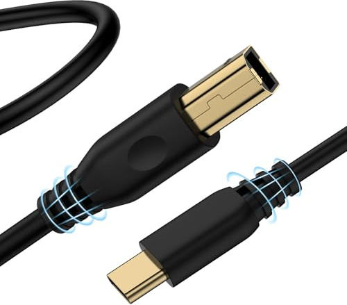 USB C Printer Cable 10ft , Computer to Printer Cable, High Speed USB C to USB B 2.0 Printing Cord, MIDI & Scanner Cord for Brother, Epson, HP, Canon, Yamaha, MacBook Pro/Air, Thunderbolt 3/4, Laptops