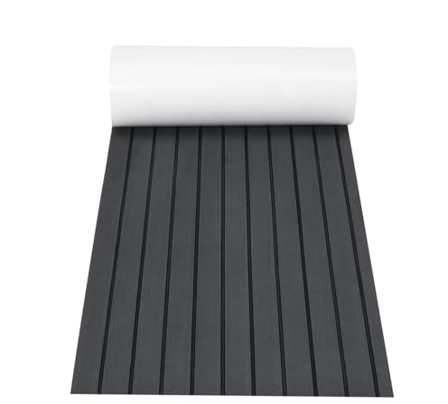 DSFIHJO Pavimentazione per Barche Self-Adhesive Foam Teak Decking Eva Marine Flooring Faux Boat Floor Mat for 600x2400x6mm Adesivo(Dark Gray)