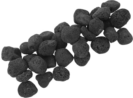 TOYANDONA Schwarze Kaminsteine 1200g Vulkan Lavasteine 3 5Cm für Aquarien Feuerstellen und Pflanzgefäße Natürliche Feuerschmucksteine