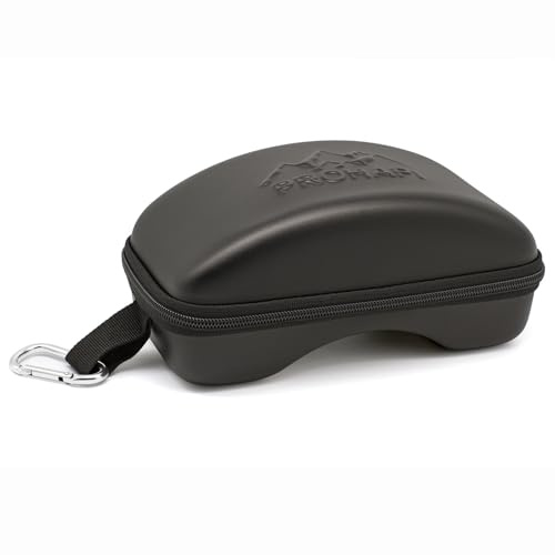 PROHAPI Schneebrillen-Etui, halb-harte EVA-Skibrillen-Tasche mit Aluminium-Taschengurt und leistungsstarkem Reißverschluss, kompakt und leicht, für Reisen, Snowboardbrille